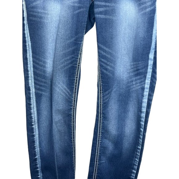 Revolution by revolt size 9 skinny leg blue denim jeans - Picture 3 of 10